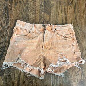 Z Supply Peach Distressed Jean Shorts